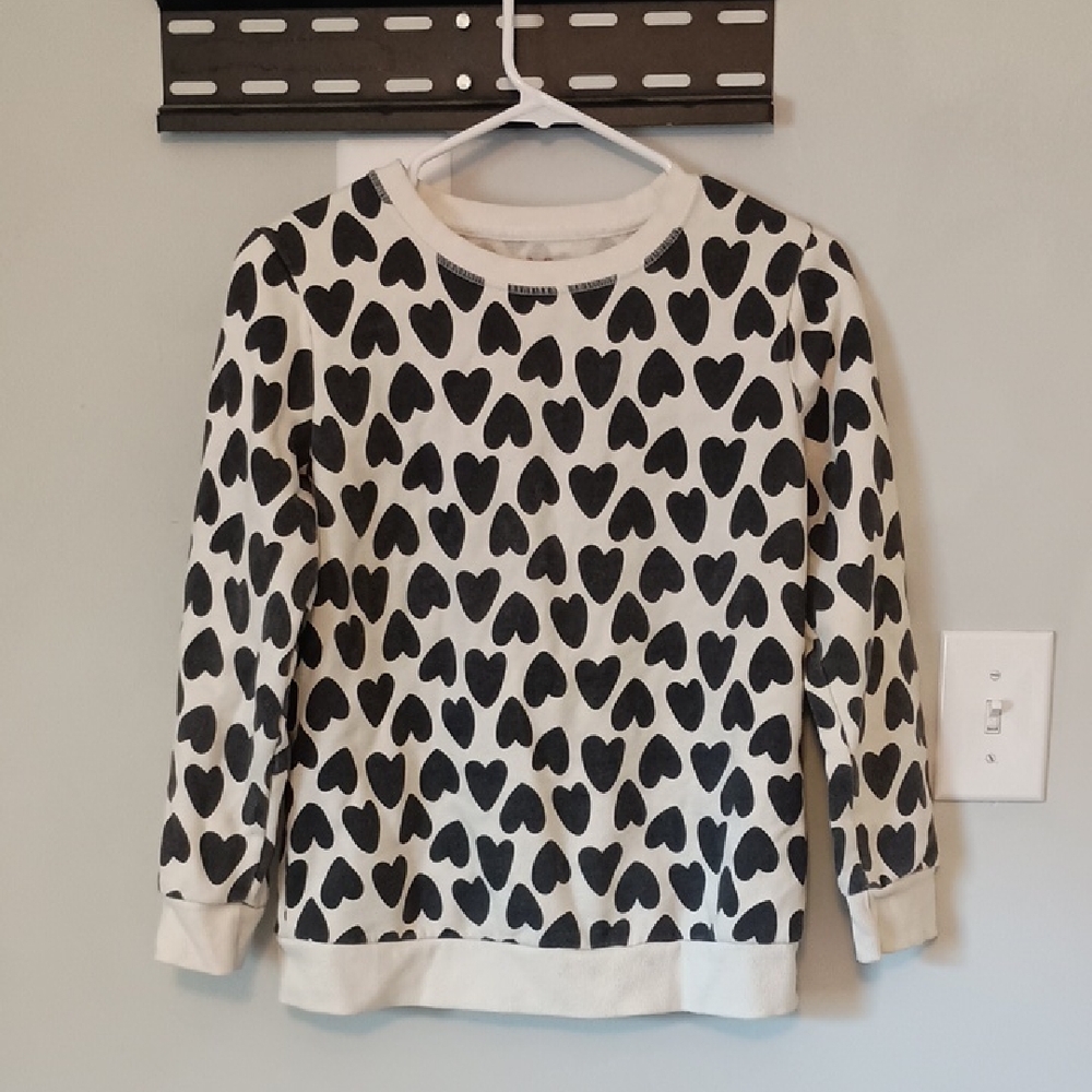 Cat & Jack Black Heart Pattern Sweater